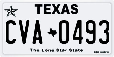 TX license plate CVA0493