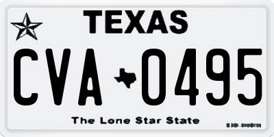 TX license plate CVA0495