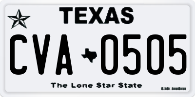 TX license plate CVA0505