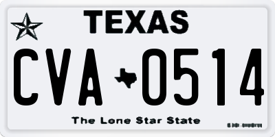 TX license plate CVA0514