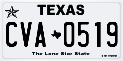 TX license plate CVA0519