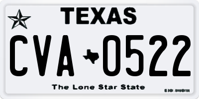 TX license plate CVA0522