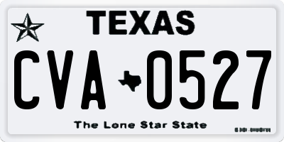 TX license plate CVA0527