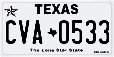 TX license plate CVA0533