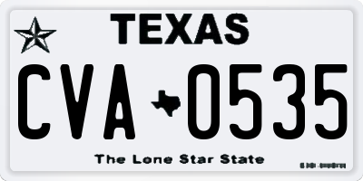 TX license plate CVA0535