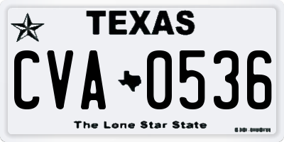 TX license plate CVA0536
