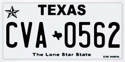 TX license plate CVA0562