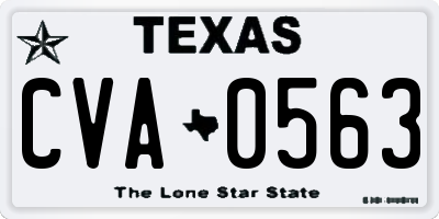 TX license plate CVA0563