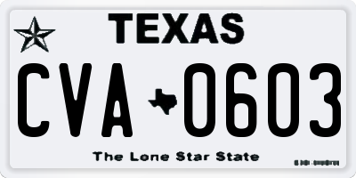 TX license plate CVA0603