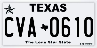 TX license plate CVA0610