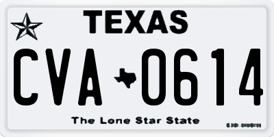 TX license plate CVA0614