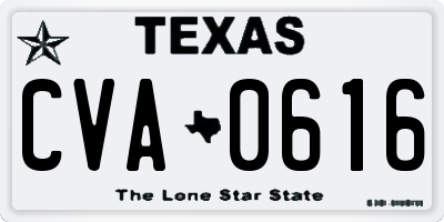 TX license plate CVA0616