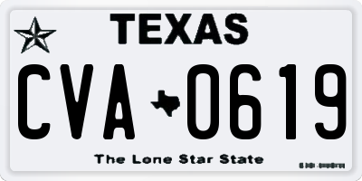 TX license plate CVA0619