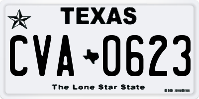 TX license plate CVA0623