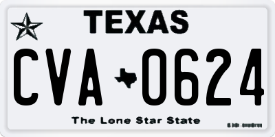 TX license plate CVA0624