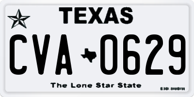 TX license plate CVA0629