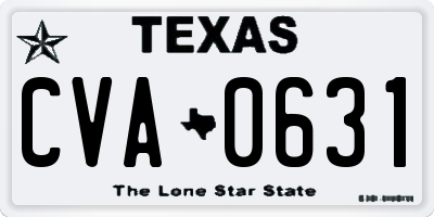 TX license plate CVA0631