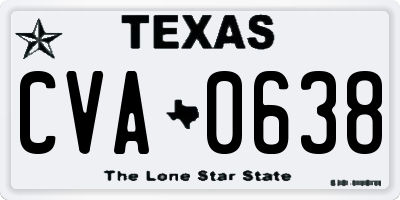 TX license plate CVA0638