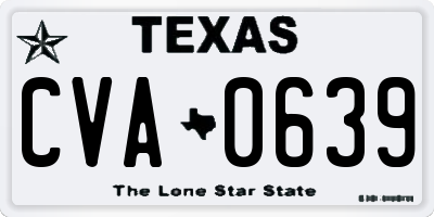 TX license plate CVA0639