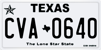TX license plate CVA0640