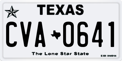 TX license plate CVA0641