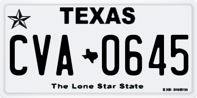 TX license plate CVA0645