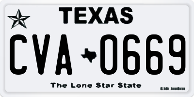 TX license plate CVA0669