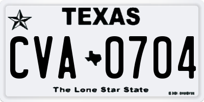 TX license plate CVA0704