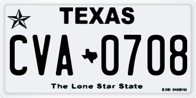 TX license plate CVA0708
