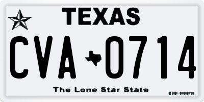 TX license plate CVA0714