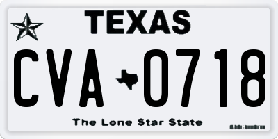 TX license plate CVA0718