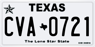 TX license plate CVA0721