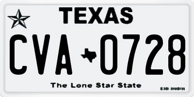TX license plate CVA0728