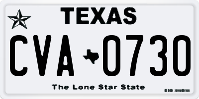 TX license plate CVA0730
