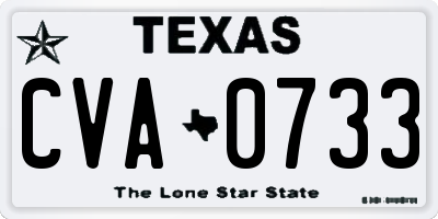 TX license plate CVA0733