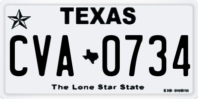 TX license plate CVA0734
