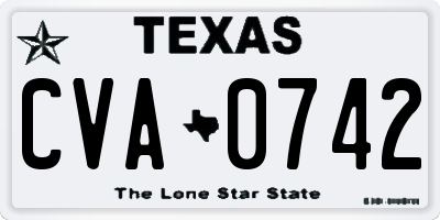 TX license plate CVA0742