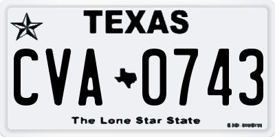 TX license plate CVA0743