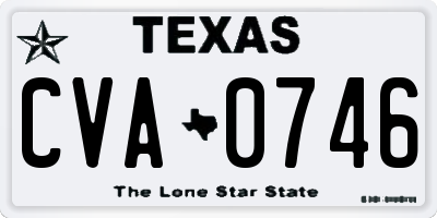 TX license plate CVA0746