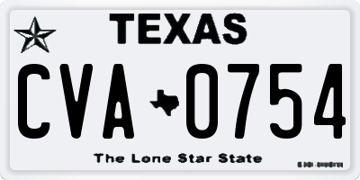 TX license plate CVA0754