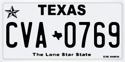 TX license plate CVA0769