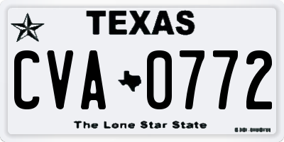 TX license plate CVA0772
