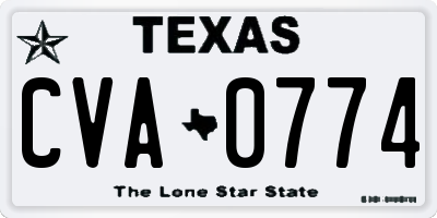 TX license plate CVA0774