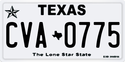 TX license plate CVA0775