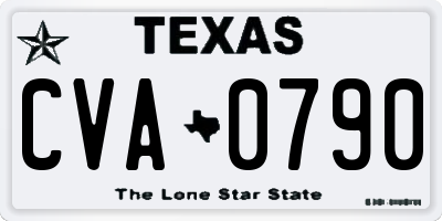 TX license plate CVA0790