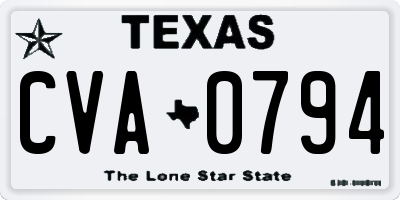 TX license plate CVA0794