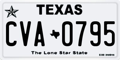 TX license plate CVA0795