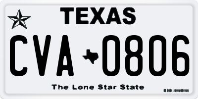 TX license plate CVA0806