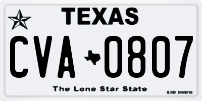 TX license plate CVA0807