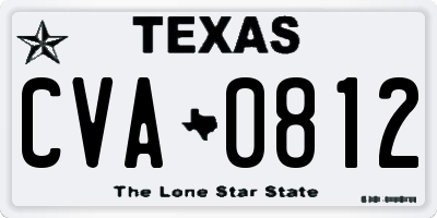TX license plate CVA0812